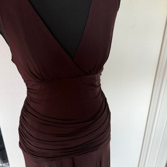 Bcbgmaxazria Women's Brown and Burgundy Dress - Picture 2 of 7
